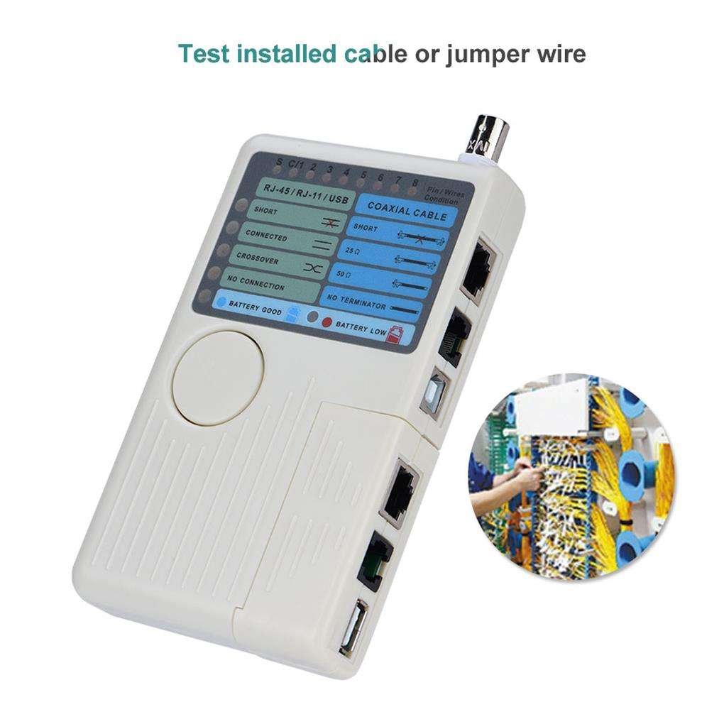 4 In1 RJ11 RJ45 Network Cable Tester USB BNC LAN VLF Data Cable Cat5 Cat6 Wire Tester Price Tracker Detector Network Test Tools
