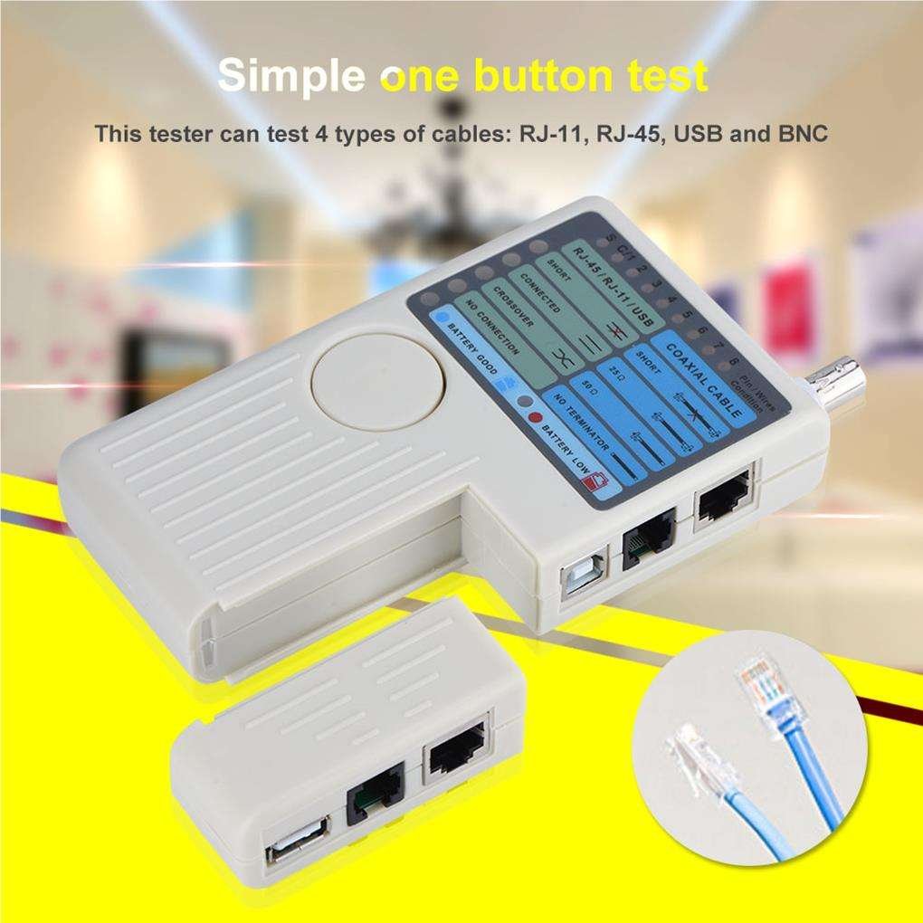 4 In1 RJ11 RJ45 Network Cable Tester USB BNC LAN VLF Data Cable Cat5 Cat6 Wire Tester Price Tracker Detector Network Test Tools