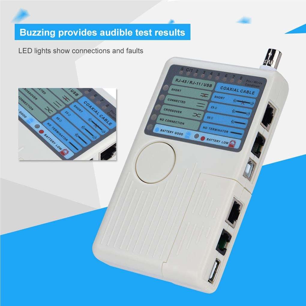 4 In1 RJ11 RJ45 Network Cable Tester USB BNC LAN VLF Data Cable Cat5 Cat6 Wire Tester Price Tracker Detector Network Test Tools