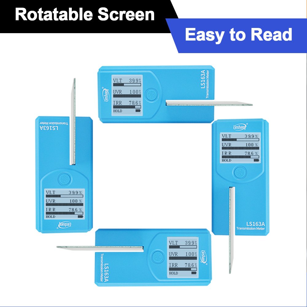 LS163 LS163A Portable Rotatable Screen Window Tint Film Tester Glass Car Window Tint Meter Solar Film Tester