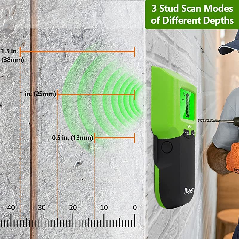 Huepar SF01 Wall Scanner Stud Finder Detector - 5 In 1 Great Accuracy Lcd Screen Display