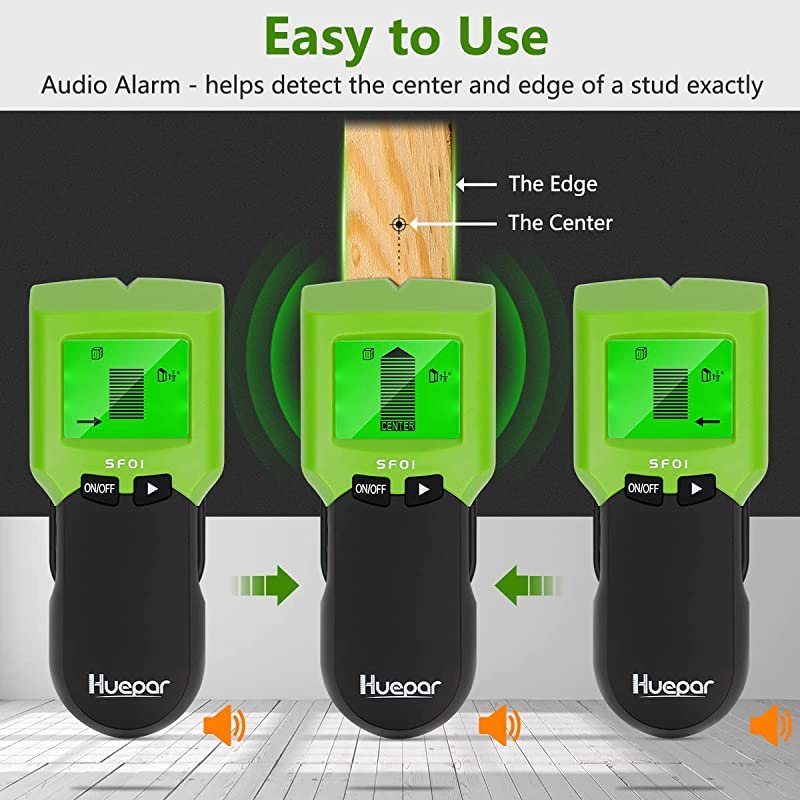 Huepar SF01 Wall Scanner Stud Finder Detector - 5 In 1 Great Accuracy Lcd Screen Display