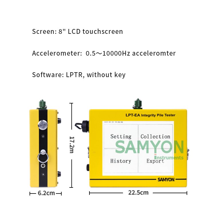High-Contrast Touch Screen Display IP68 Waterproof LPT Low Strain Pit Pile Integrity Test equipment