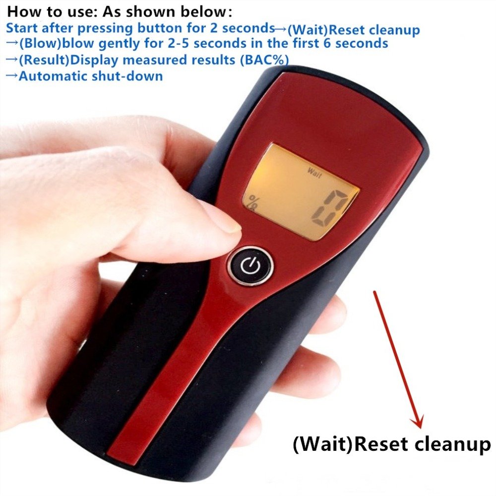 6880S Professional Digital Alcohol Tester Detector Breathalyzer with Hanging Rope