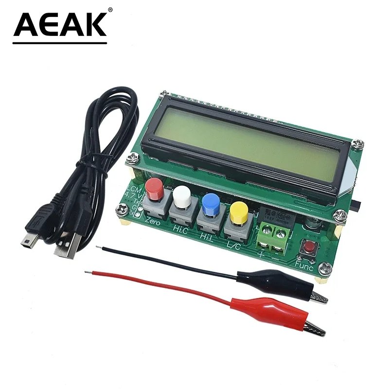 AEAK LC-100A Digital LCD Capacitance meter inductance table TESTER LC Meter Frequency 1pF-100mF 1uH-100H LC100-A + Test clip