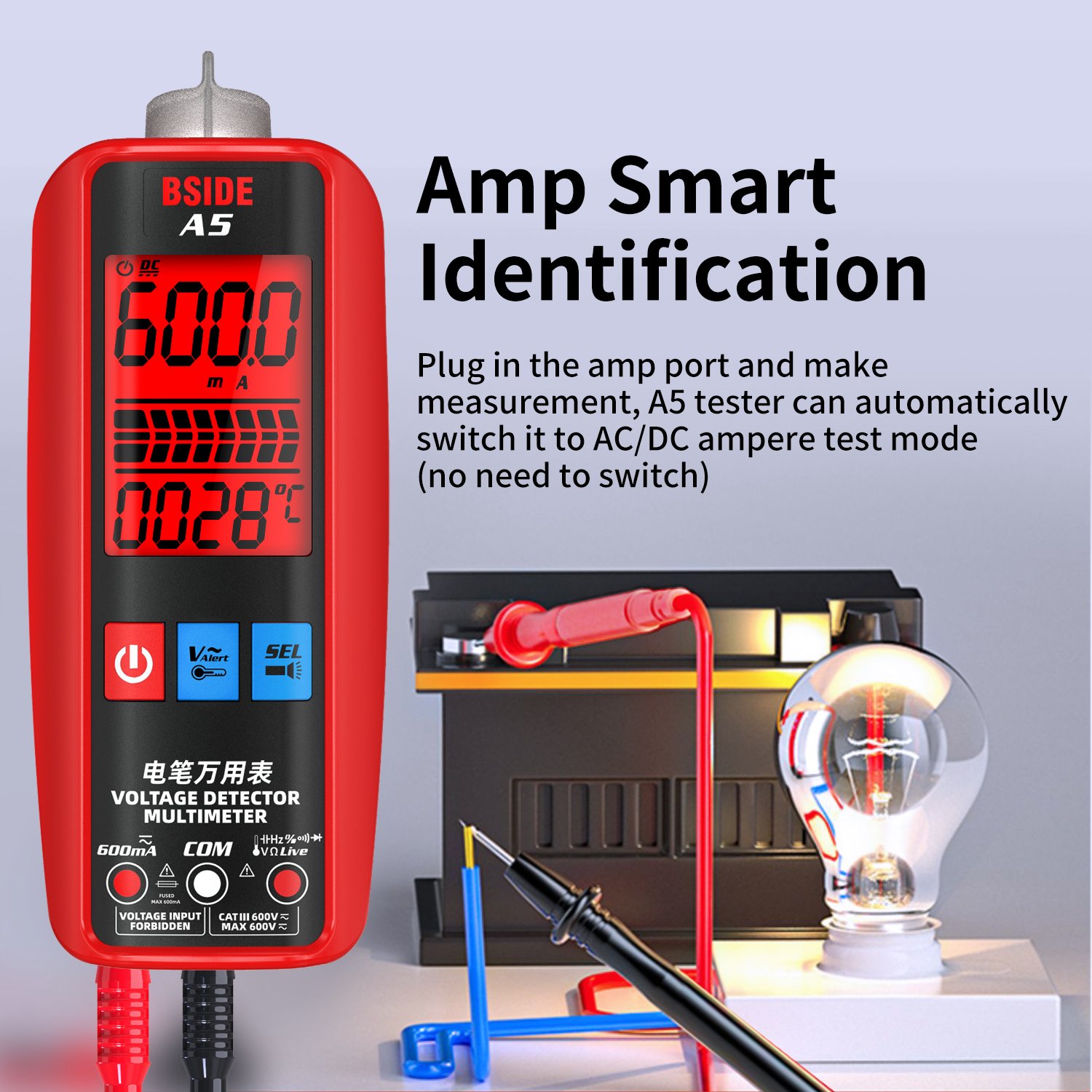 Wholesales Smart Multimeter BSIDE A5 Autoranging Portable Voltage Current Tester Voltmeter Digital Multimeters