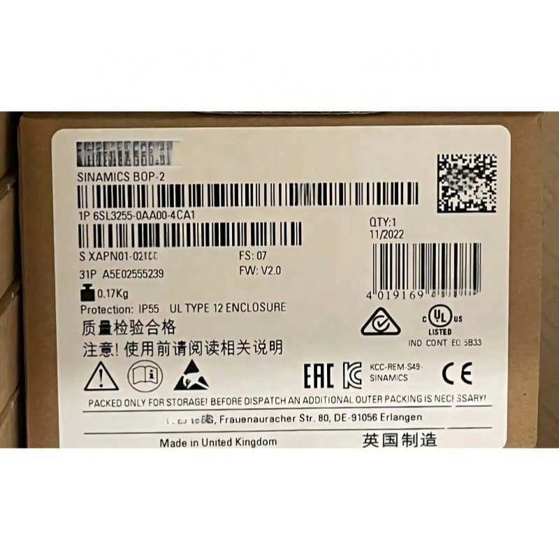 G120 Series 6SL3255-0AA00-4CA1 PLC Controller Inverter Basic Operation Panel BOP-2 Three Phase Vector Control