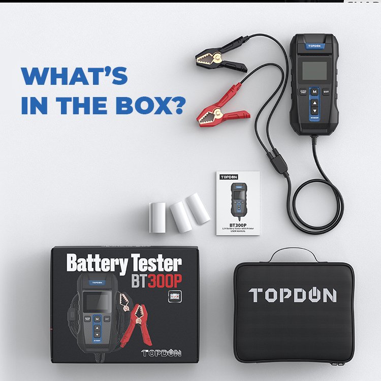 TOPDON BT300P Vehicle Car 12V 24V Battery Analyzer Discharge Battery Tester With Printer , Internal Resistance Tester Of Battery