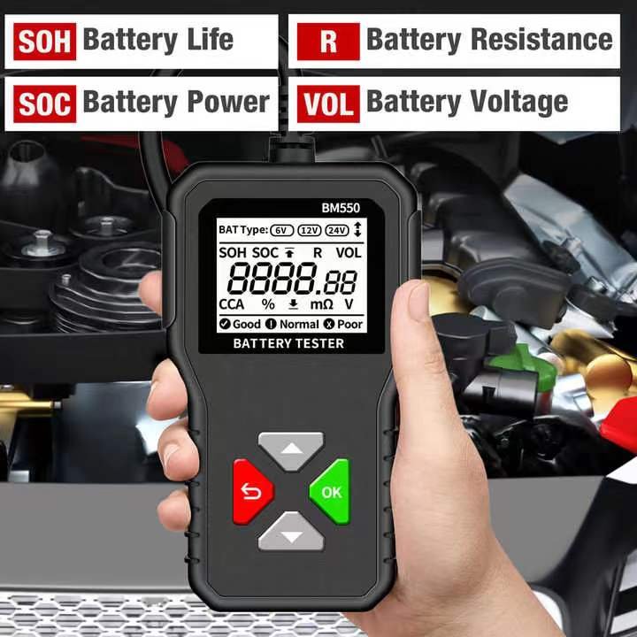 BM550 6V 12V 24V 3-in-1 capacity Digital Automotive System Tool Battery Analyzer for truck, motorcycle and car battery tester