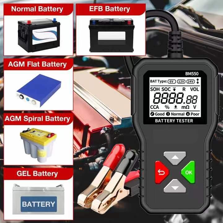 BM550 6V 12V 24V 3-in-1 capacity Digital Automotive System Tool Battery Analyzer for truck, motorcycle and car battery tester