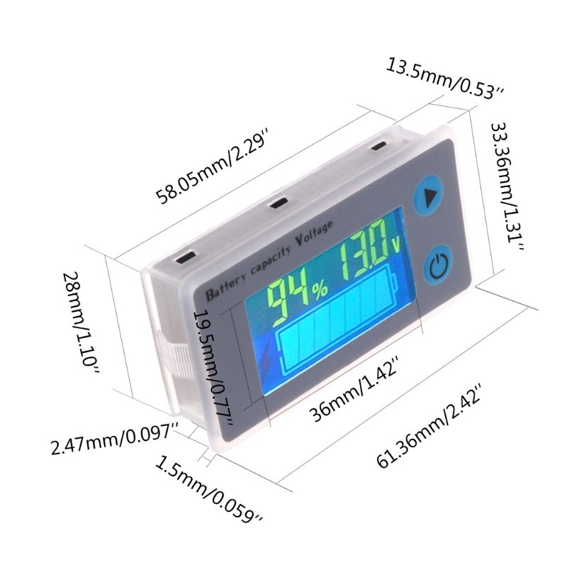 JS-C33 10-100V Universal LCD Car Acid Lead Lithium Battery voltage C acity Indicator meter tester electronic components assortme