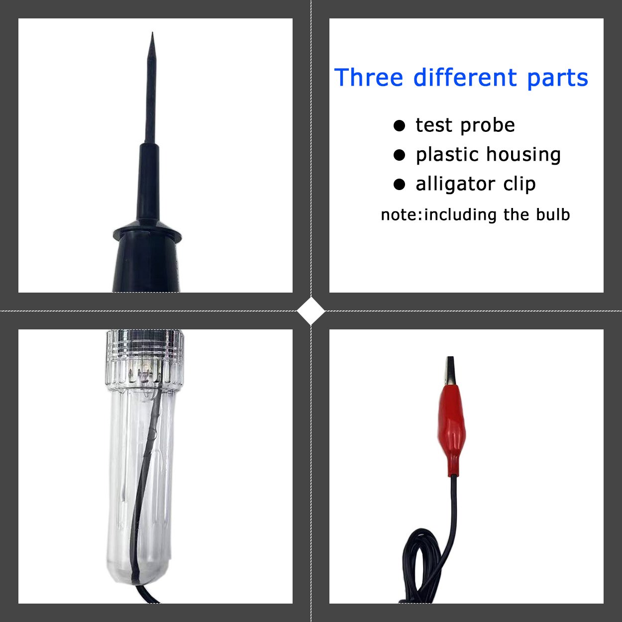 Electric Automotive Electroscope Test Lead Cable LED Display Battery Clip Diagnostic Tools