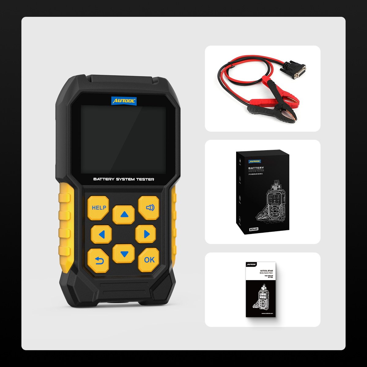 AUTOOL BT460 12V/24V Car Battery Load Tester Cranking charging tester Battery Discharger