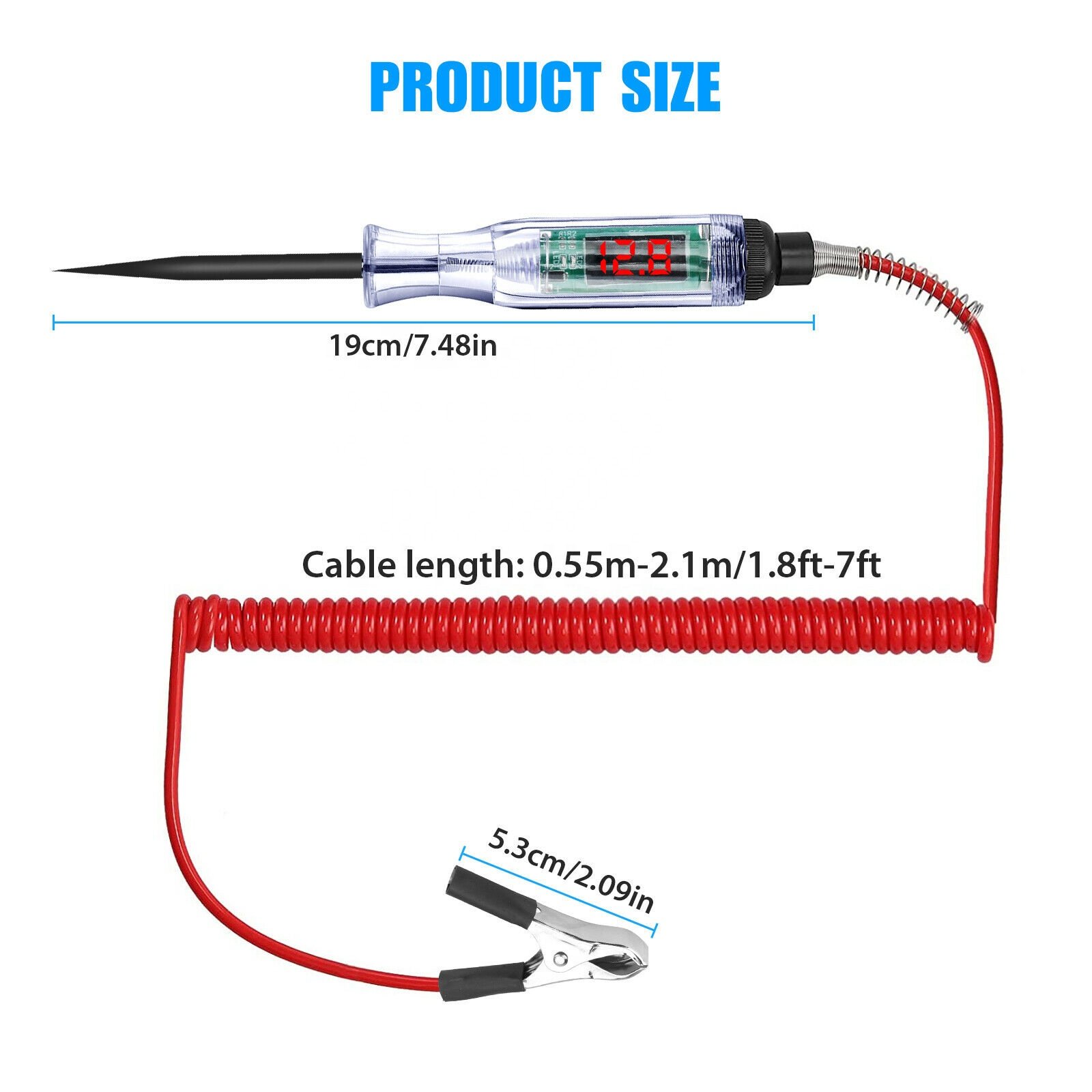 3-36V 6-24V DC Car Truck Voltage Circuit Tester Digital Display Electric Pen Probe Pen Light Bulb Automobile Diagnostic Tools