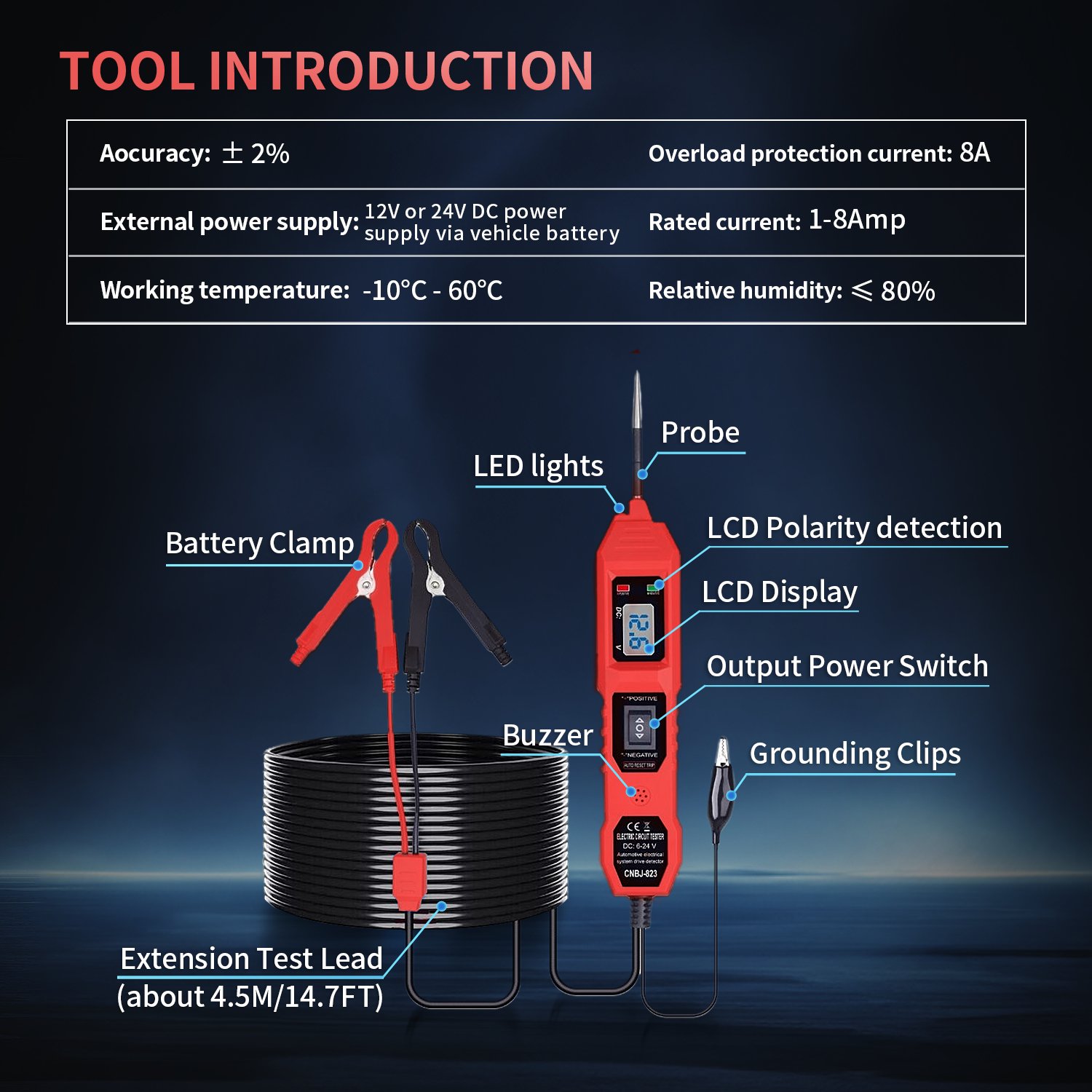 1 Set Automotive Circuit Tester Diagnostic Cable Table for Automotive Probe Electrical System Digital Lighting