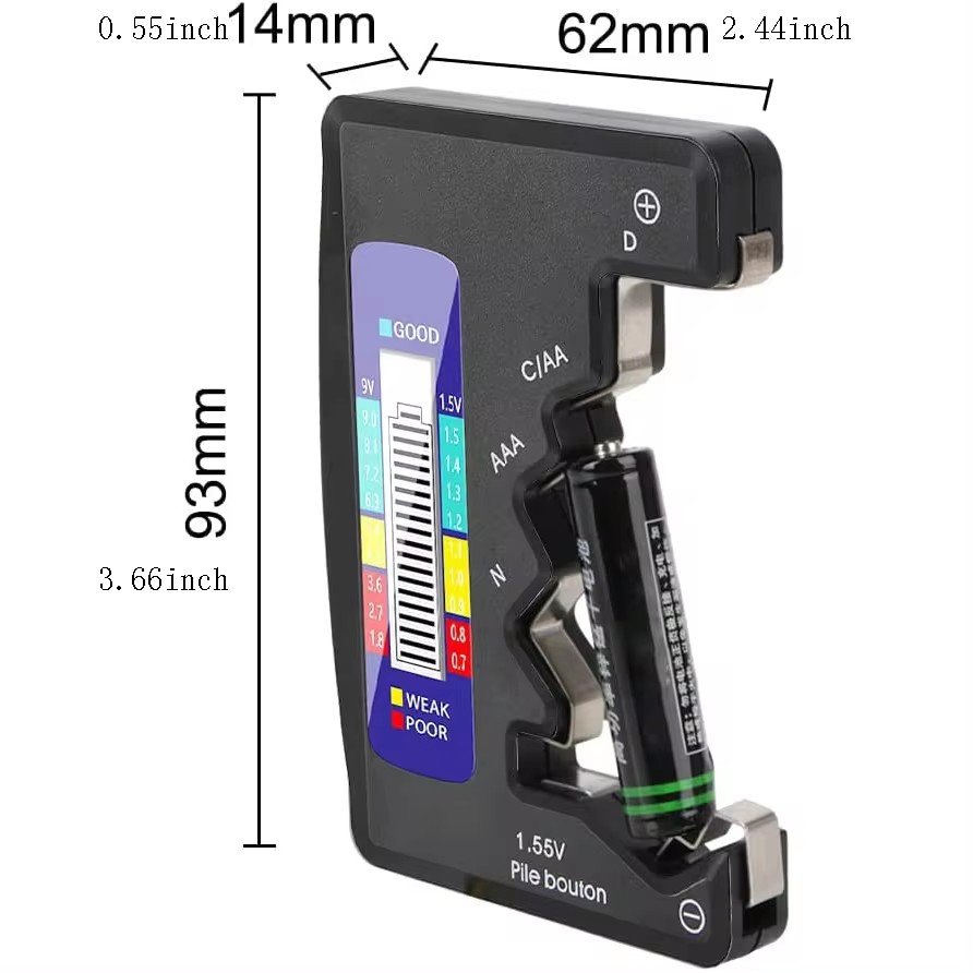 BT-886 Digital Battery Tester Battery Quantity Detector Digital Display Battery Voltage Measuring Device