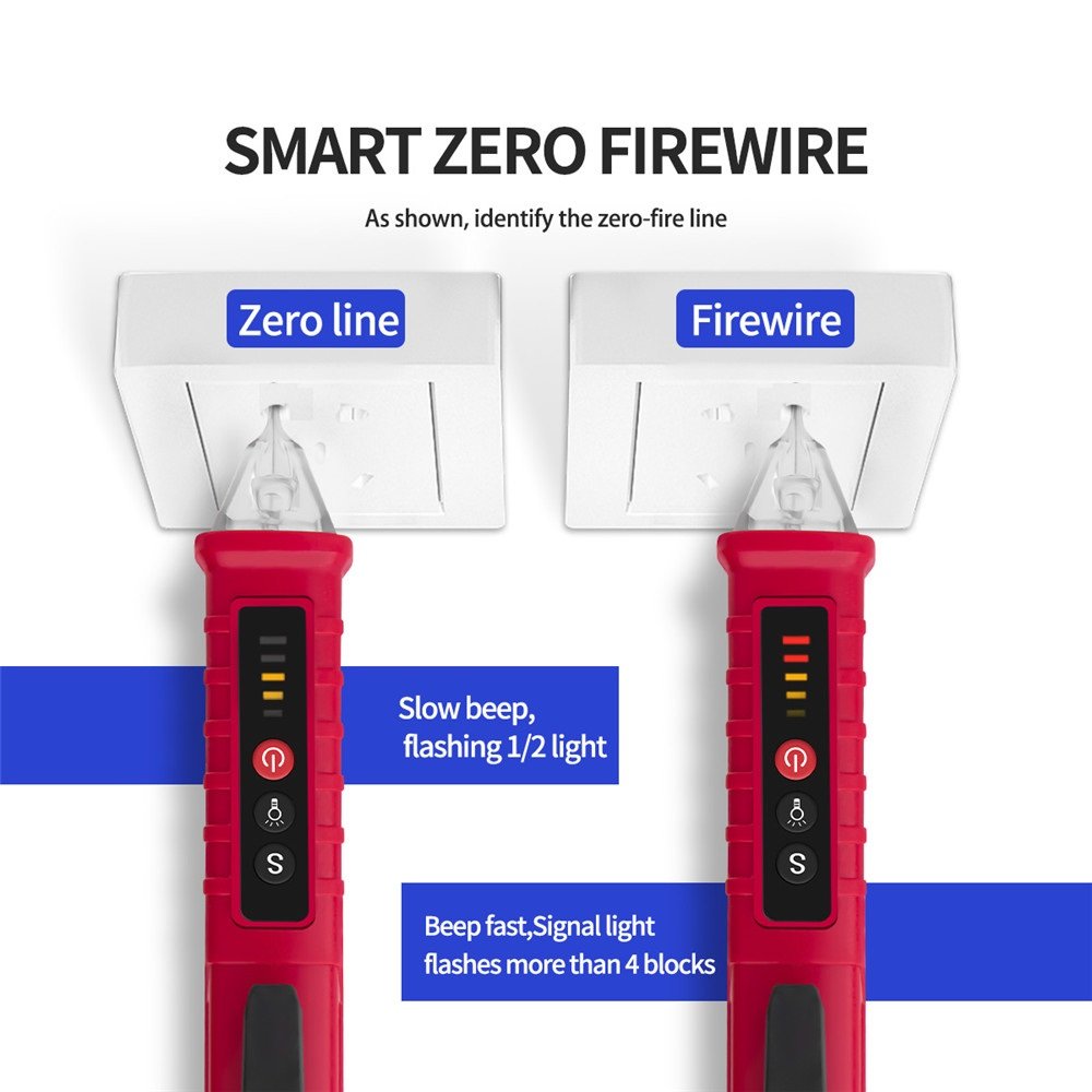 VD802 Portable Non-Contact AC Detector Tester NCV Sensitivity Pen Style Electric Indicator LED Voltage Meter 12-1000v