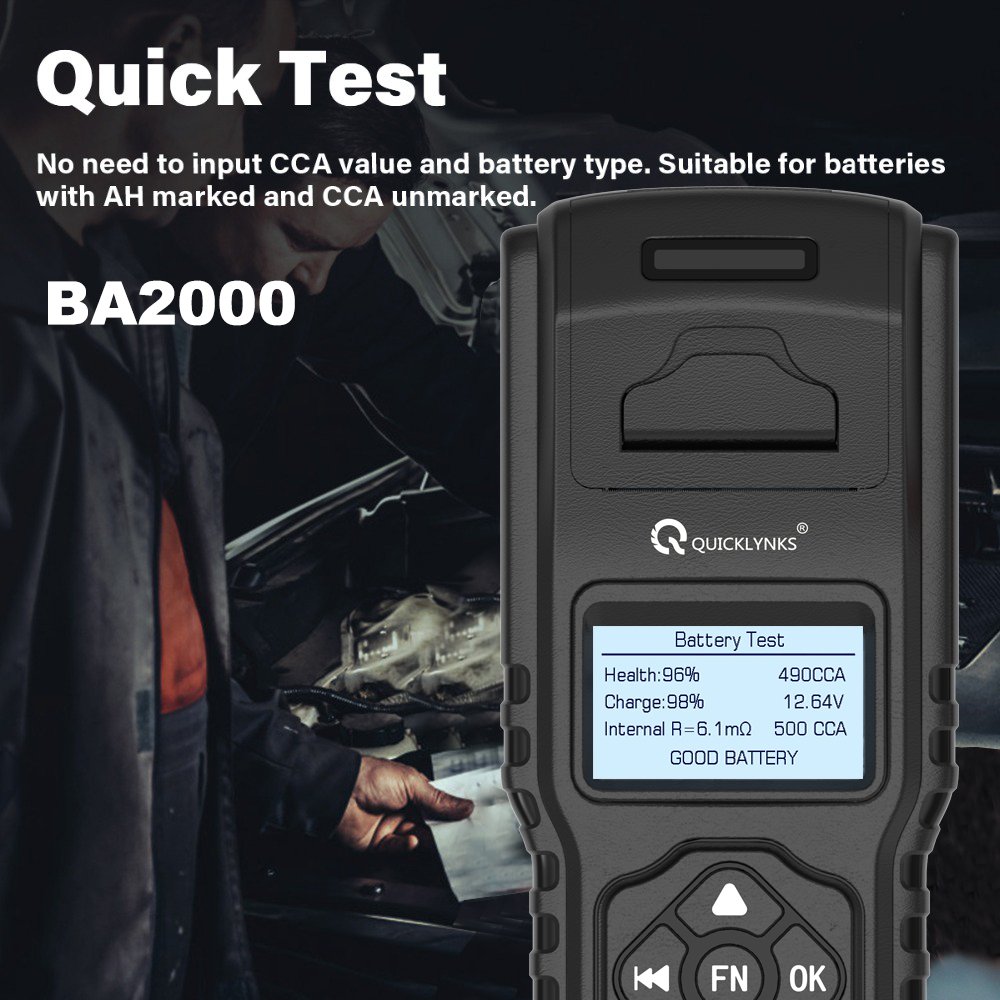 Battery Tester BA2000 Battery tester with printing function detects voltage internal resistance current CCA battery detection