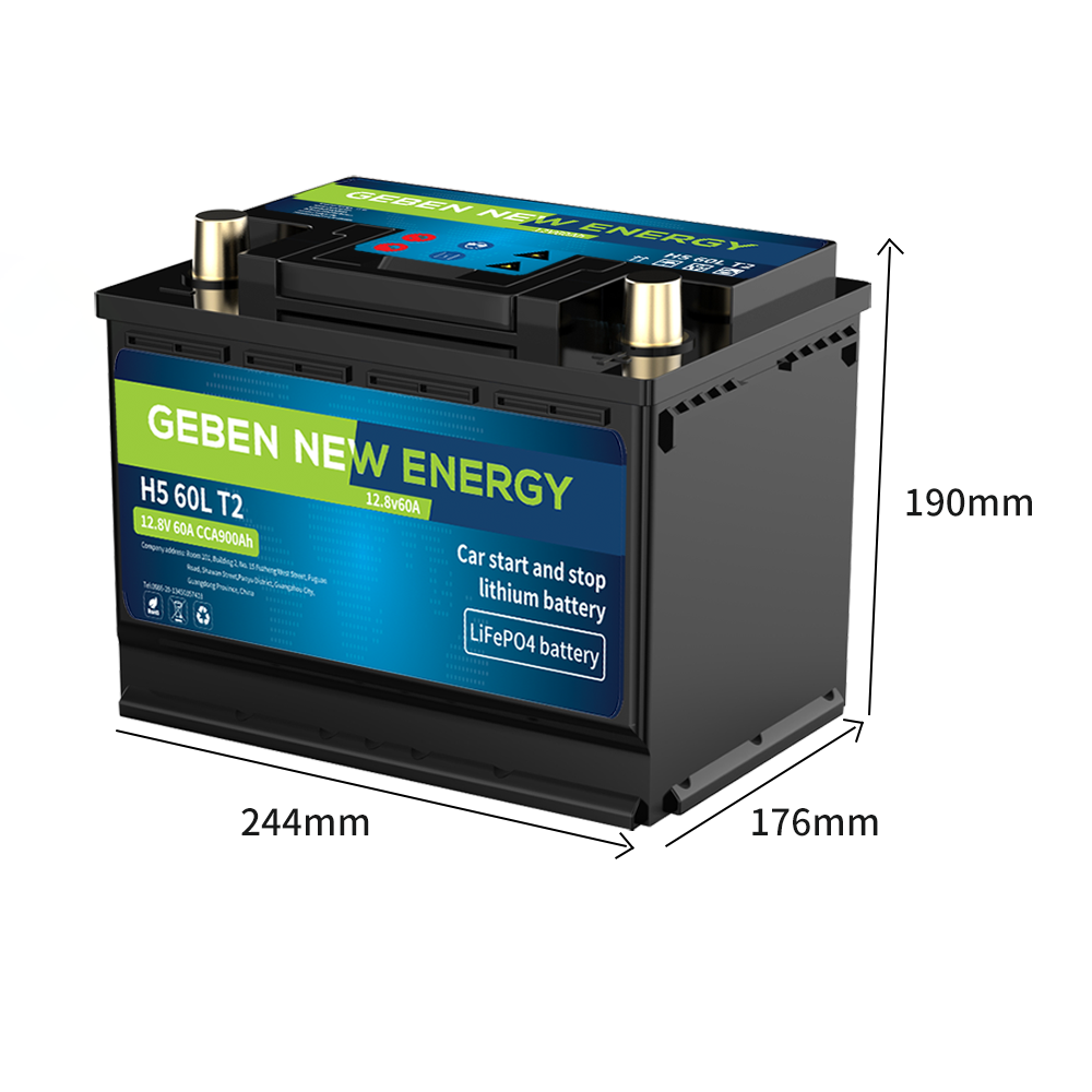 GEBEN 12v60ah Car Start And Stop Battery Car 12v lithium ion battery for motorhomes racing cars snowmobiles