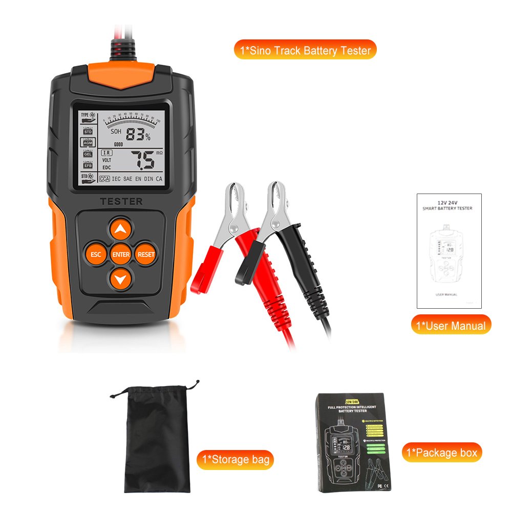 Podofo New hot sale Car Battery Tester 12V 24V DC Charger Analyzer Capacity Load Tester Cranking System Test