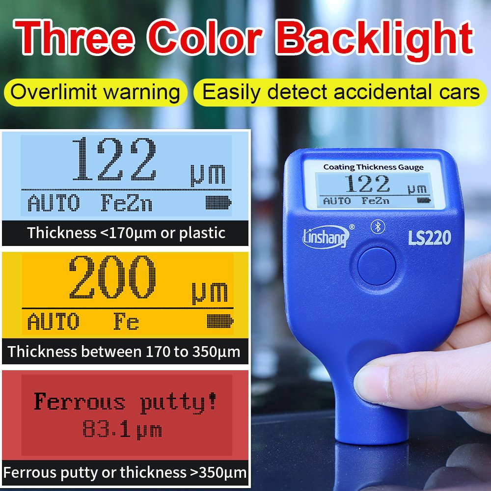 LS220 Car Paint Detector Coating Thickness Meter Measuring Device Digital Coating Thickness Gauge Price Car Paint Tester