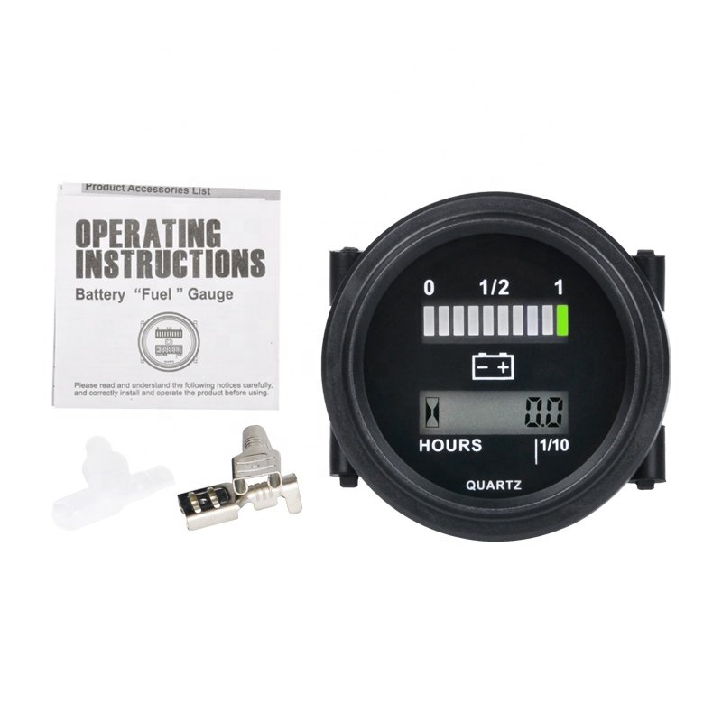 Battery Indicator With Hour Meter Gauge For ATV Boat Forklift Golf Carts Motorcycle 12V 24V 36V 48V 72V