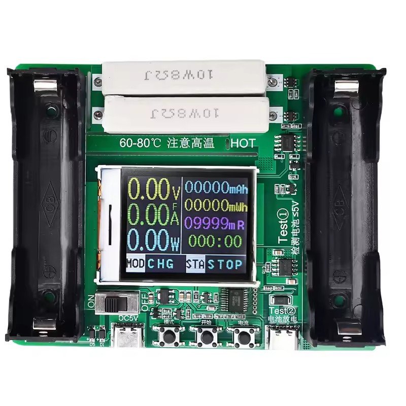 SM Type-C LCD Display Battery Capacity Tester MAh MWh Lithium Digital Battery Power Detector Module 18650 Battery Tester