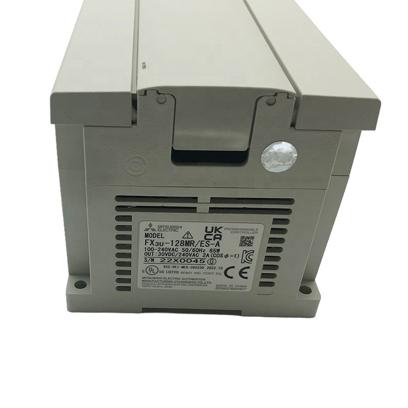 Mitsubishi Electric FX3U128MRES-A PLC PAC Controller Base Unit with 64 AC 100-240V Inputs 64 DC 24V Relay Outputs