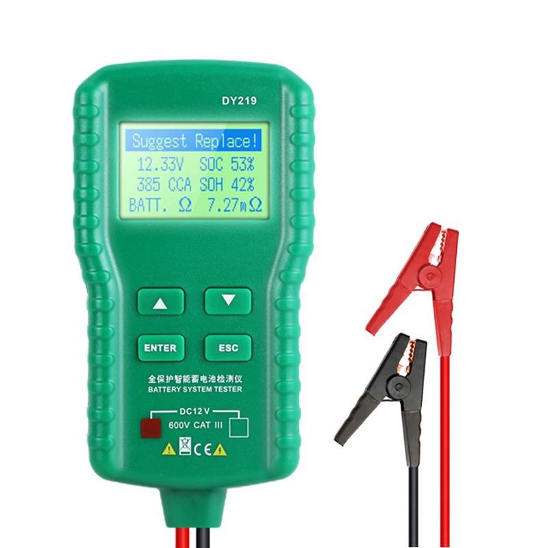 DY219 12V Car Battery Tester Digital Automotive AH CCA Automobile Battery Load Analyzer Multifunction Diagnostic Tool