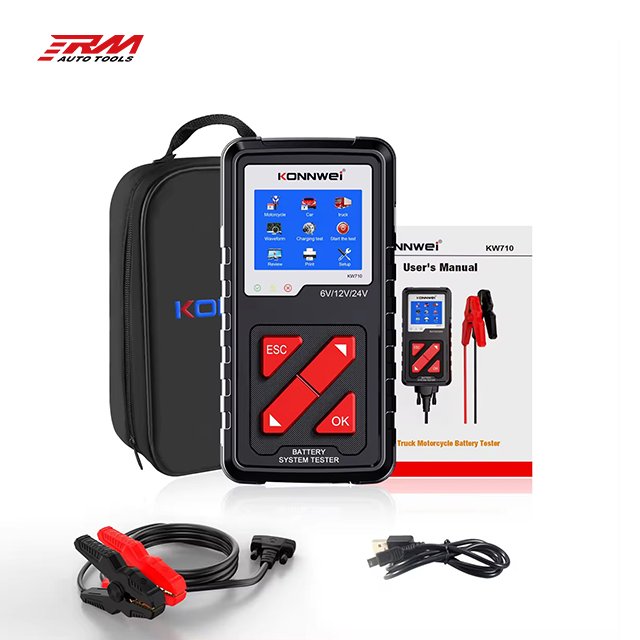 RM Fully featured 6V 12V 24V heavy duty professional battery tester KONNWEI KW710 with color screen