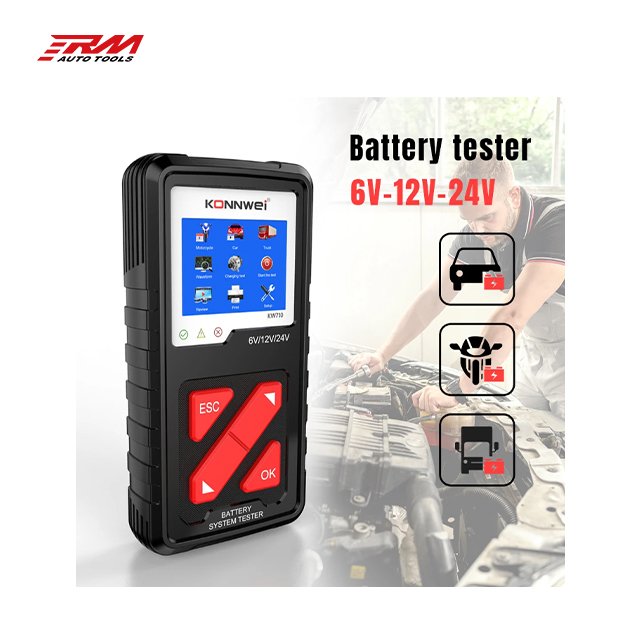 RM Fully featured 6V 12V 24V heavy duty professional battery tester KONNWEI KW710 with color screen