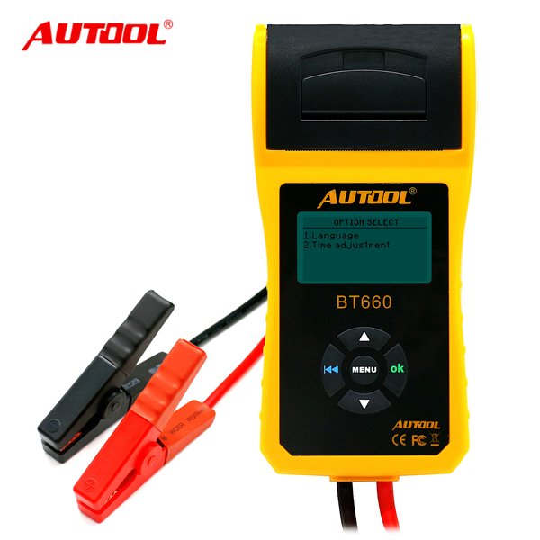 BT-660 AUTOOL 12V Car Battery Load Tester with printer BT660/Multi-language Digital automotive battery tester CCA100-3000