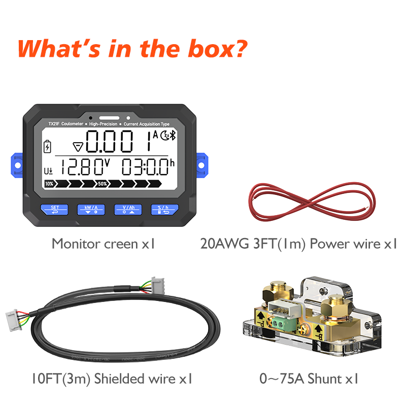 TX21 8-120V350A Battery Monitor Bluetooth Battery Tester Voltage Current RV Battery Coulomb Meter Capacity Indicator