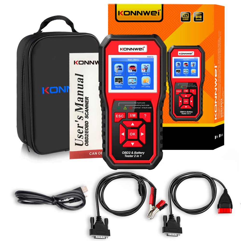 KONNWEI Lithium battery tester lead acid battery analyzer diagnostic tool 2in1 car battery tester for print and upgrade