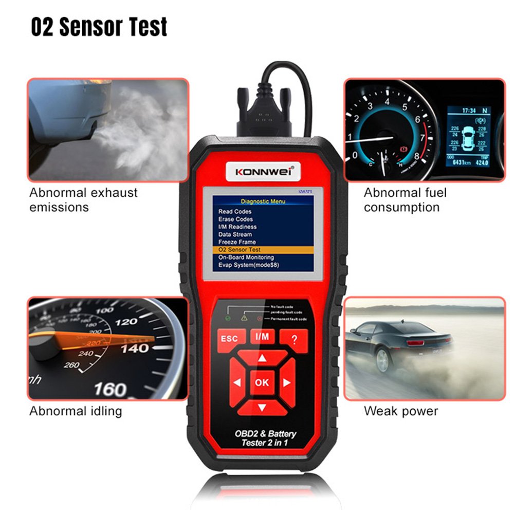 KONNWEI Lithium battery tester lead acid battery analyzer diagnostic tool 2in1 car battery tester for print and upgrade