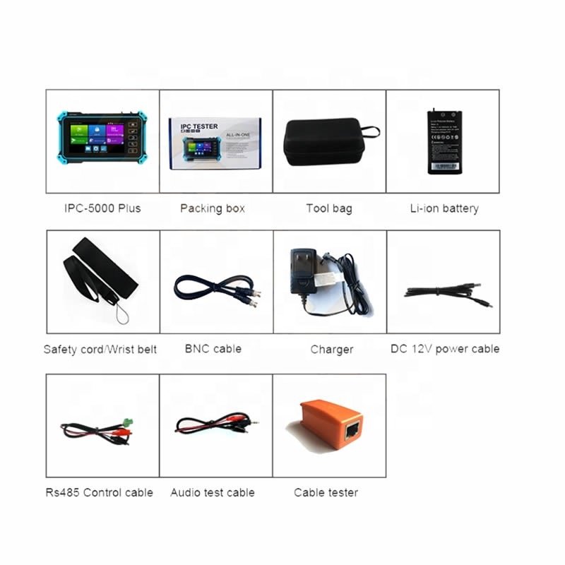 IP IPC-5100 Plus CCTV Tester 4K IP CVBS CVI TVI AHD 5-in-1 Android System CCTV Camera Tester Cable Tracer POE IPC-5200 PLUS