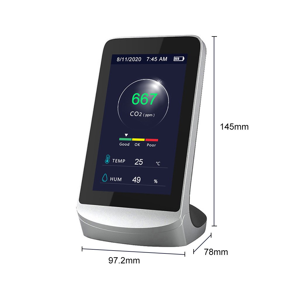 Air quality monitor CO2 measure air meter CO2 alarm NDIR infrared carbon dioxide meter CO2 tester air quality monitoring system