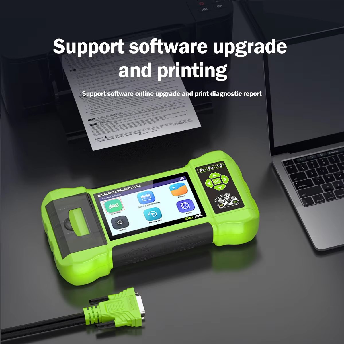 JDiag M300 Motorcycle 2in1 OBD2 Automotive Diagnostic Scanner Support 12V Battery Analyzer Tester