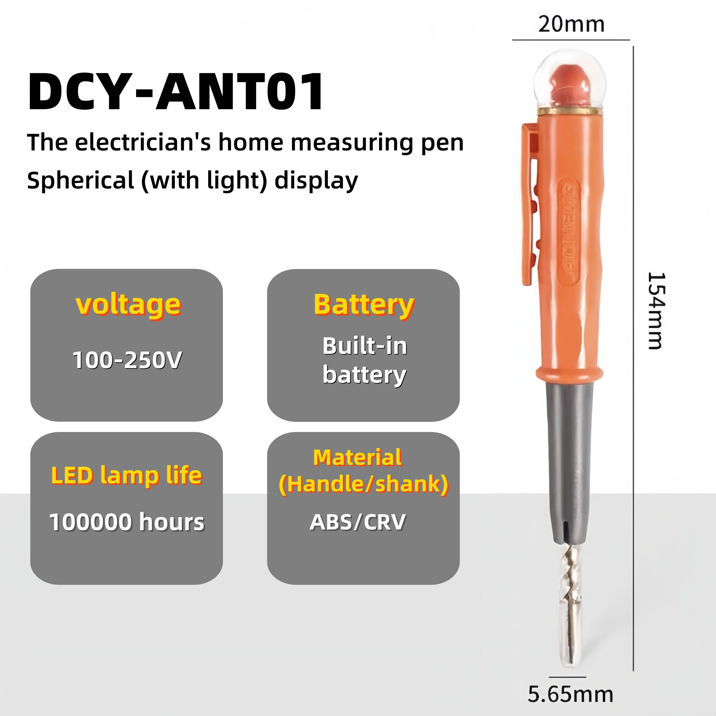 New High-End Listing Multifunctional Household 5 In 1 Long-Lasting Portable Voltage Tester Pen