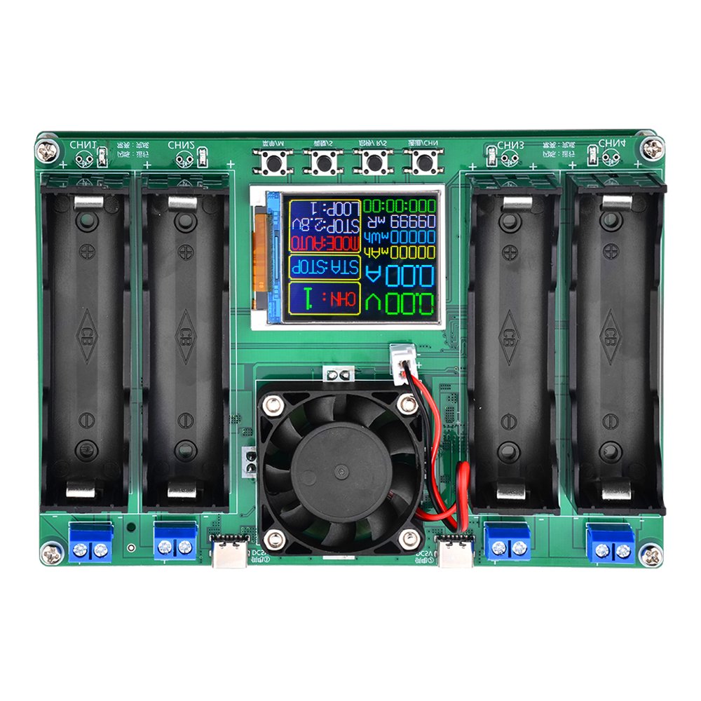 Four-channel 18650 battery capacity internal resistance tester automatic charging module internal resistance tester Type-C
