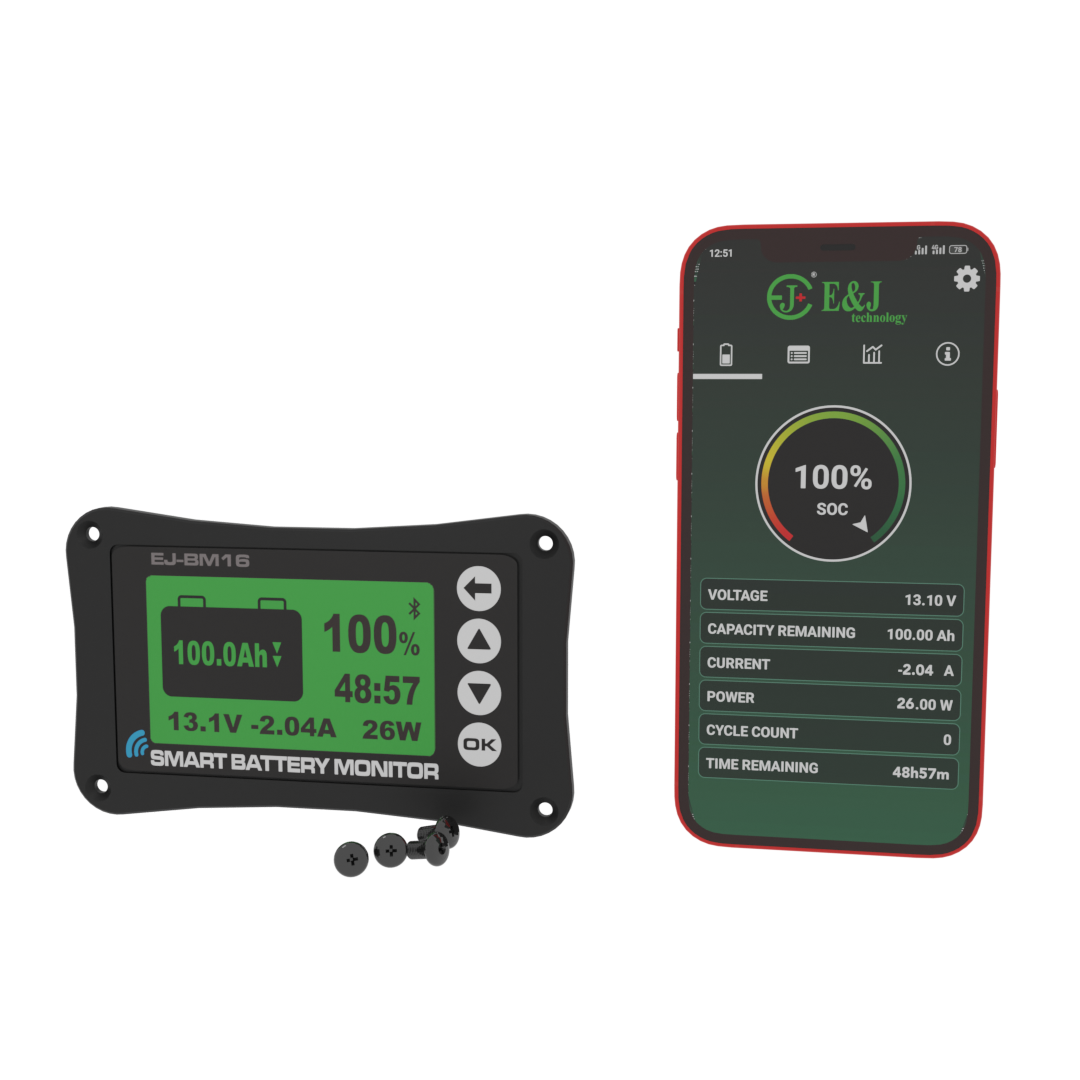 EJ-bm16 E & J smart shunt indicator lcd display batteries monitor support CANbus RS233 RS485
