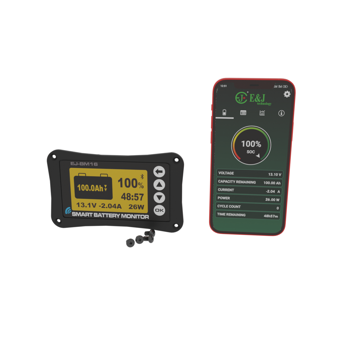 EJ-bm16 E & J smart shunt indicator lcd display batteries monitor support CANbus RS233 RS485