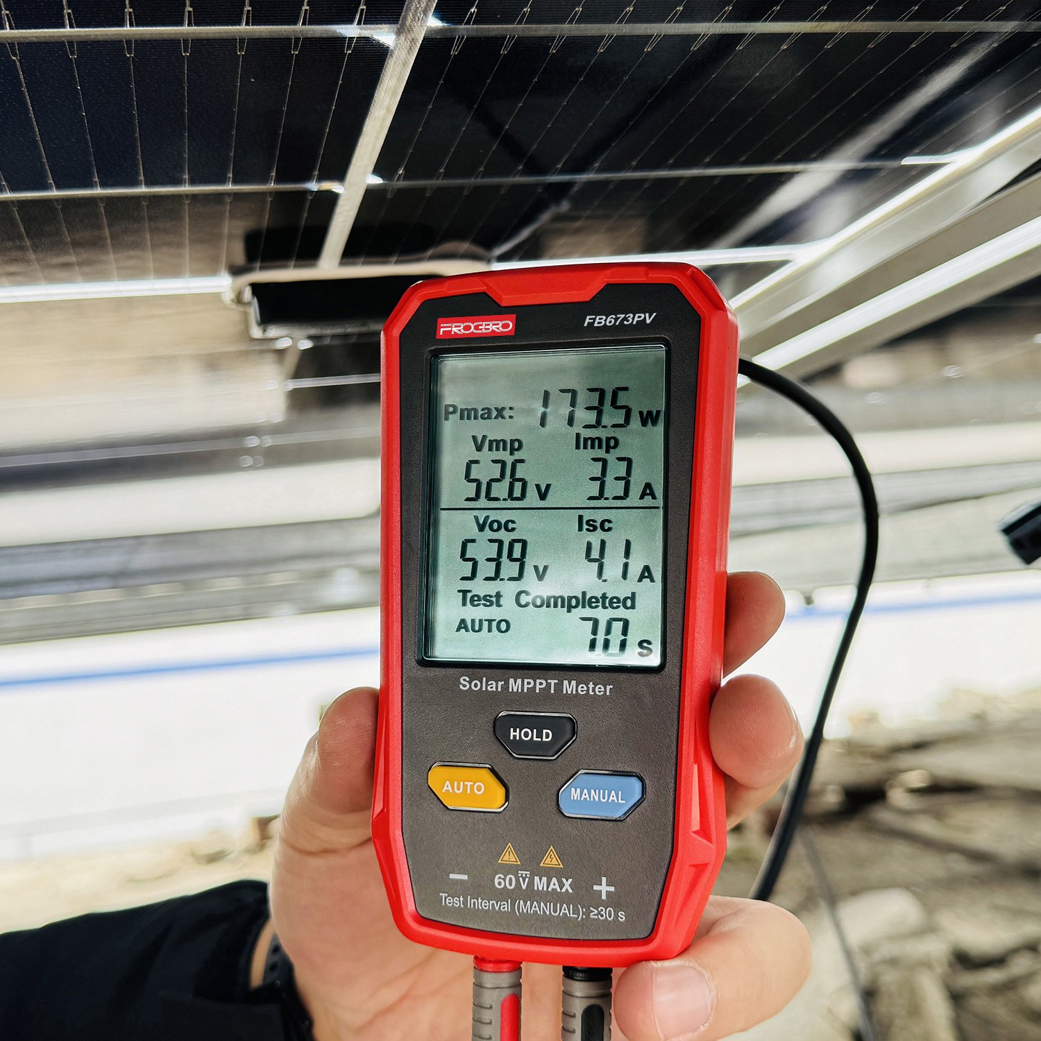 FROGBRO FB673PV PV Smart Current Voltage power tester Solar Panel tester with big LCD screen photovoltaic tester
