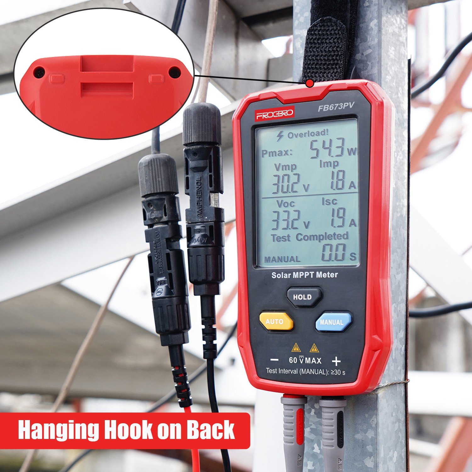 FROGBRO FB673PV PV Smart Current Voltage power tester Solar Panel tester with big LCD screen photovoltaic tester