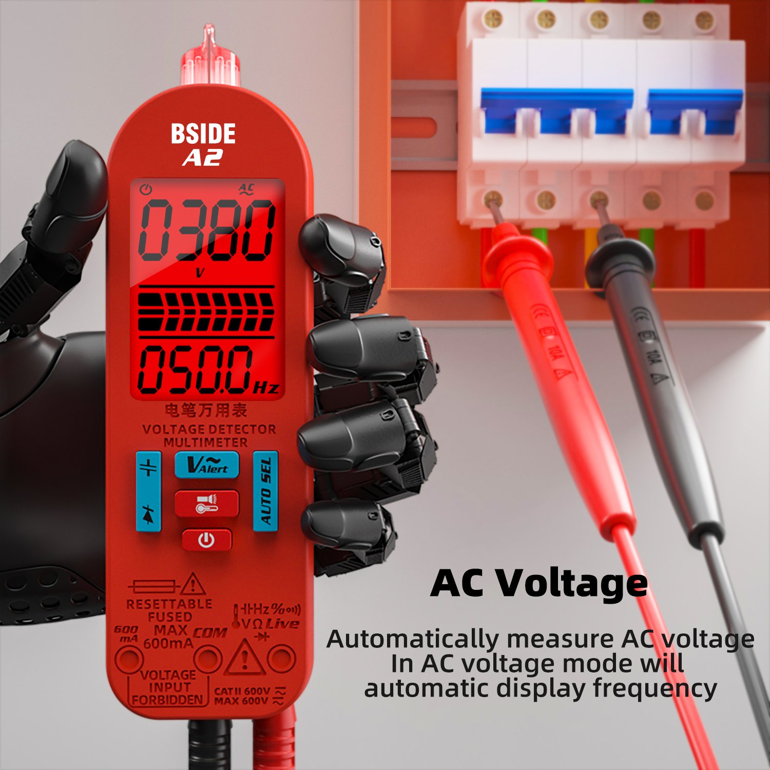 A2 6000 Counts True RMS Digital Multimeter LCD Display Screen AC/DC Intelligent Auto Range Electrical Tester with USB Charge