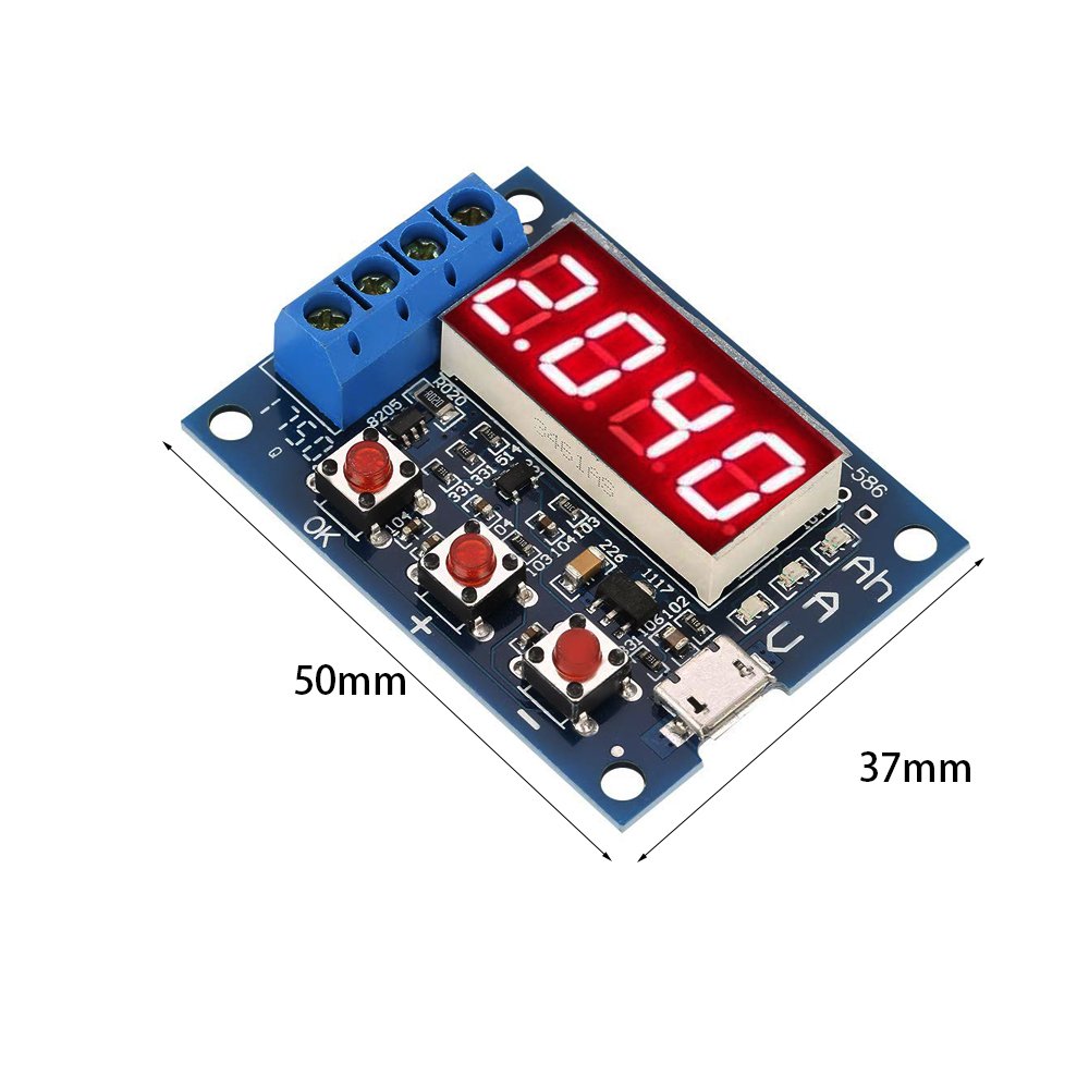 ZB2L3 Battery Tester Test Resistance Lead-acid Capacity Discharge Meter LED Digital Display 18650 Lithium Battery Power Supply