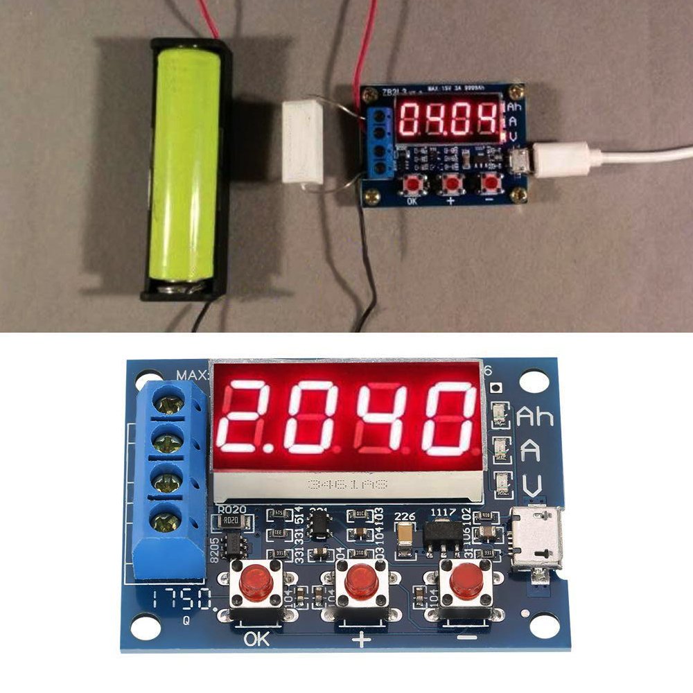 ZB2L3 Battery Tester Test Resistance Lead-acid Capacity Discharge Meter LED Digital Display 18650 Lithium Battery Power Supply