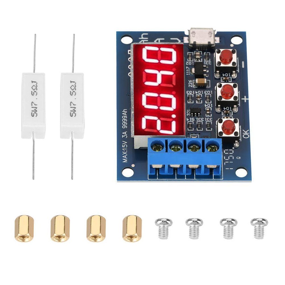 ZB2L3 Battery Tester Test Resistance Lead-acid Capacity Discharge Meter LED Digital Display 18650 Lithium Battery Power Supply