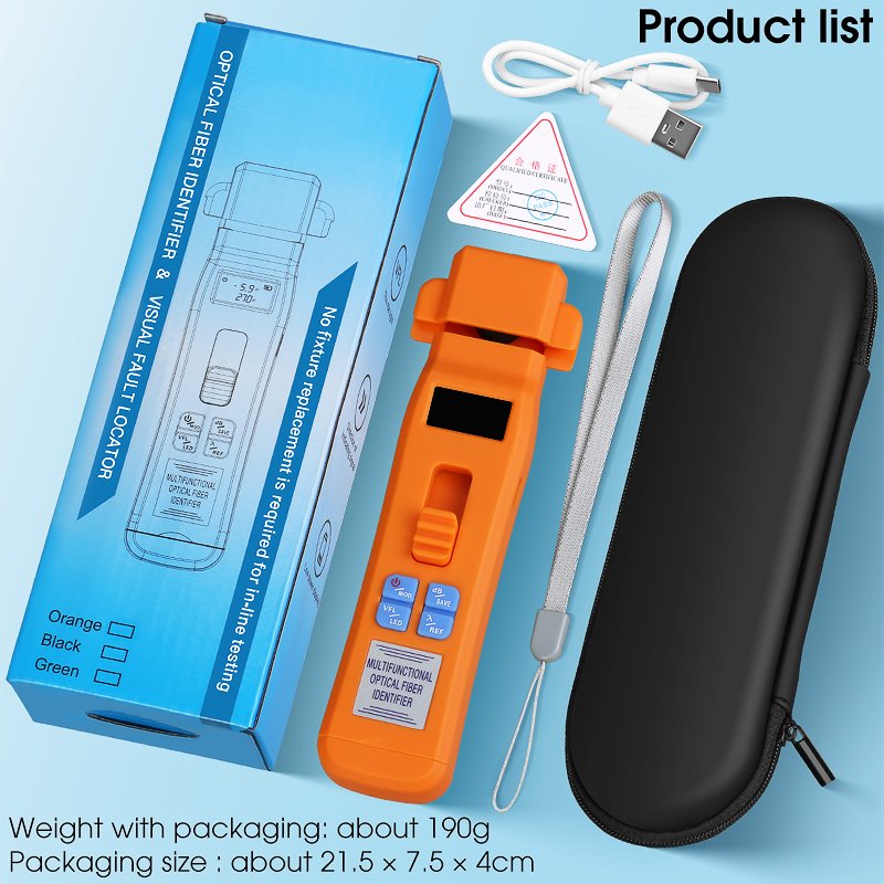 COMPTYCO MINI Charging Type Live Detector Identifier OFI+OPM+30mw VFL+LED 4in1 Fiber Tester SM MM orange Optic Fiber Identifier