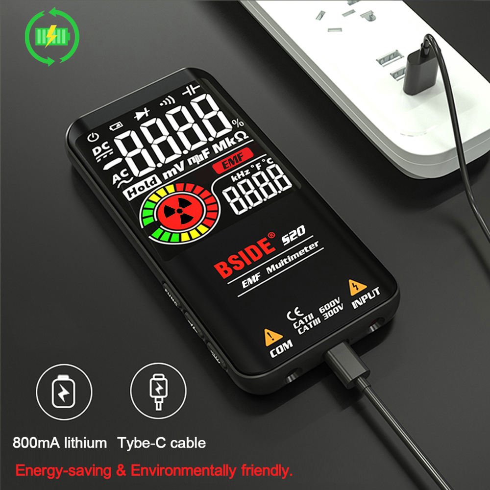 BSIDE S20 620V AC DC Voltage Multi Tester Chargeable Handheld Auto EMF Diode Electronics Smart Digital Multimeter